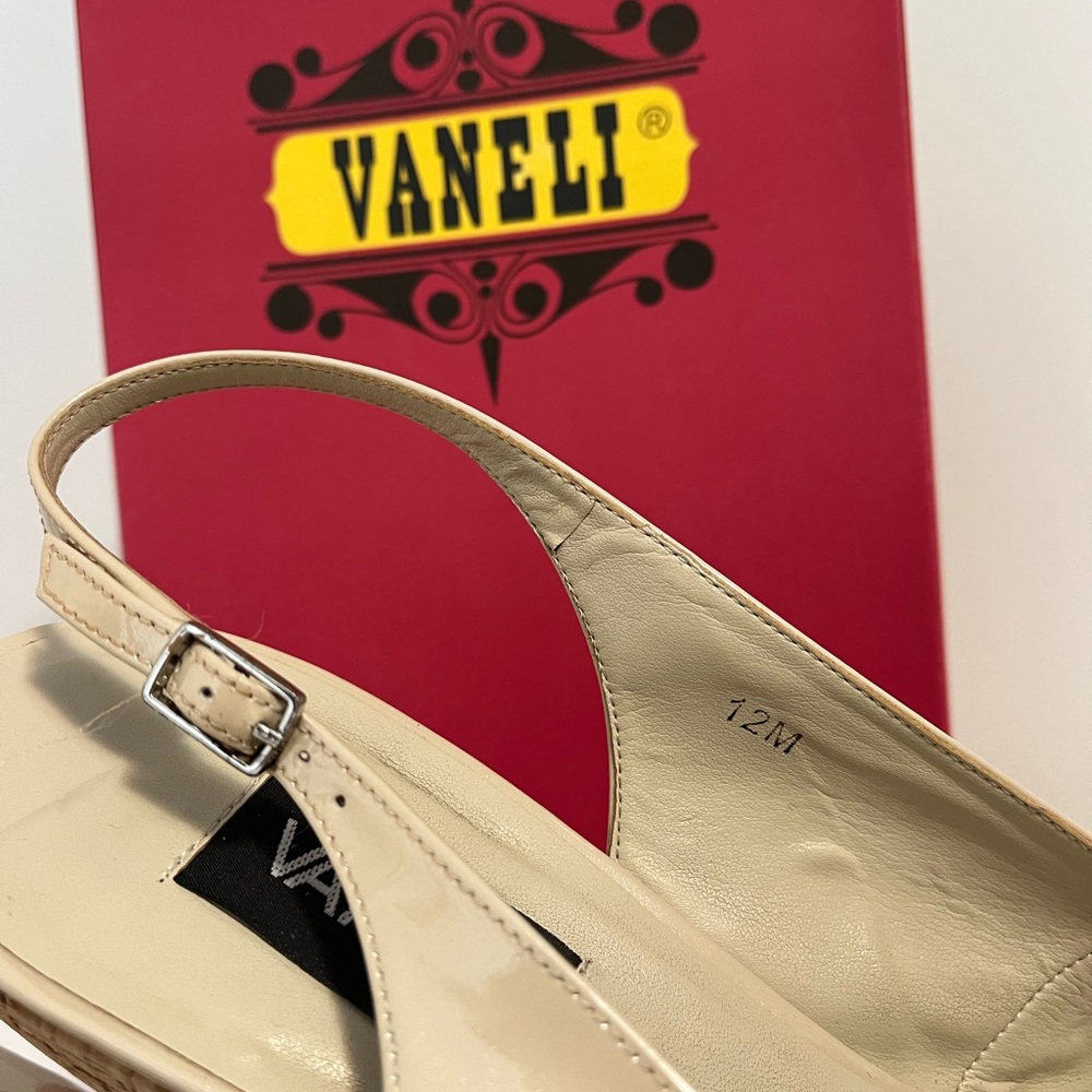 12M VANELI Nude Patent Wedge Sandal - Picture 7 of 7